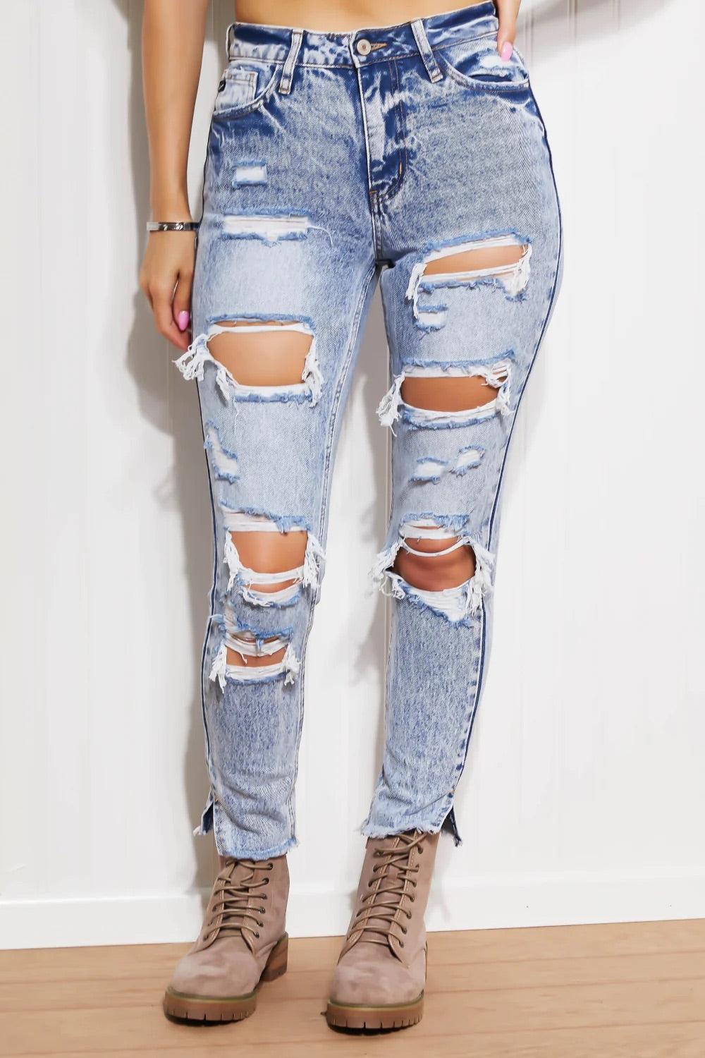 MOM JEANS-Relaxed fit, sit high on waist, loose around thighs, and tapered leg. - Studio 653