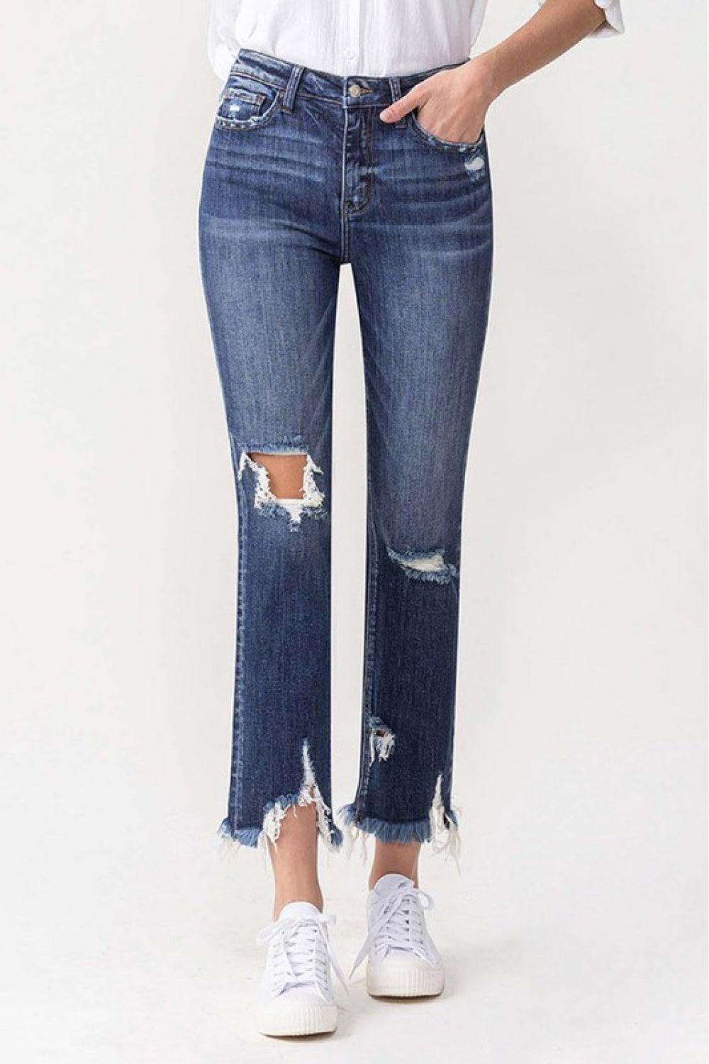 High-Rise Crop Straight Leg Jeans - Studio 653