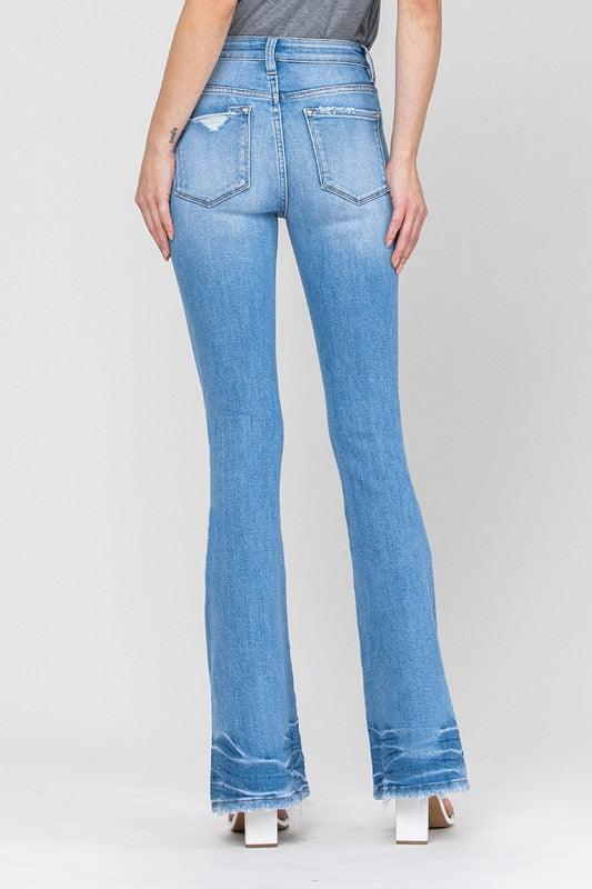 Distressed Mid-Rise Flare Jeans - Studio 653