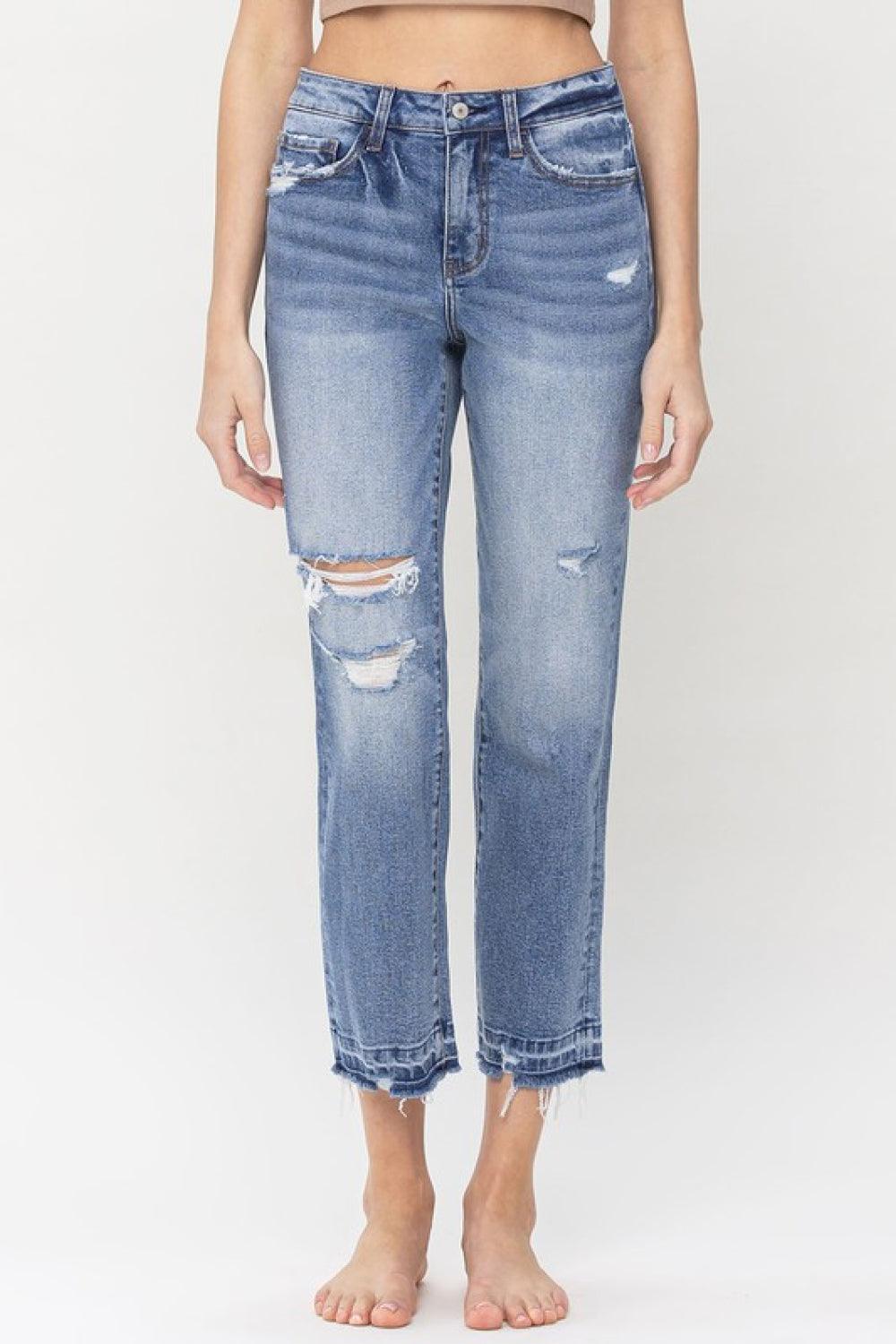Lena High-Rise Crop Straight Leg Jeans - Studio 653