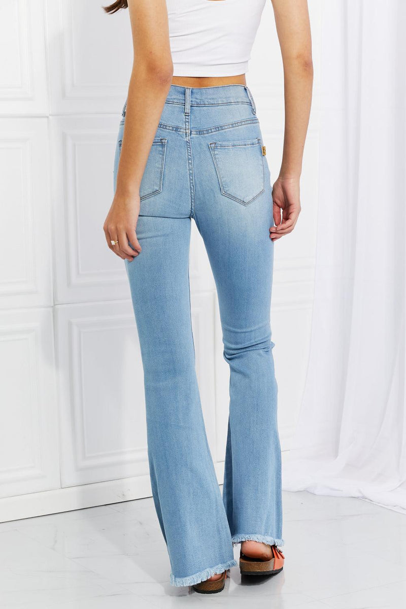 High-Rise Jess Button Fly Flare Jeans - Studio 653