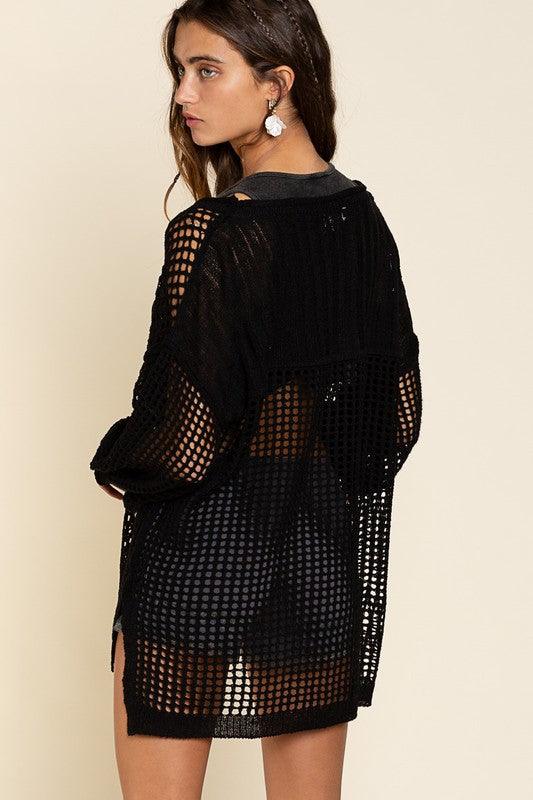 Oversized Fit See-through Pullover Sweater - Studio 653