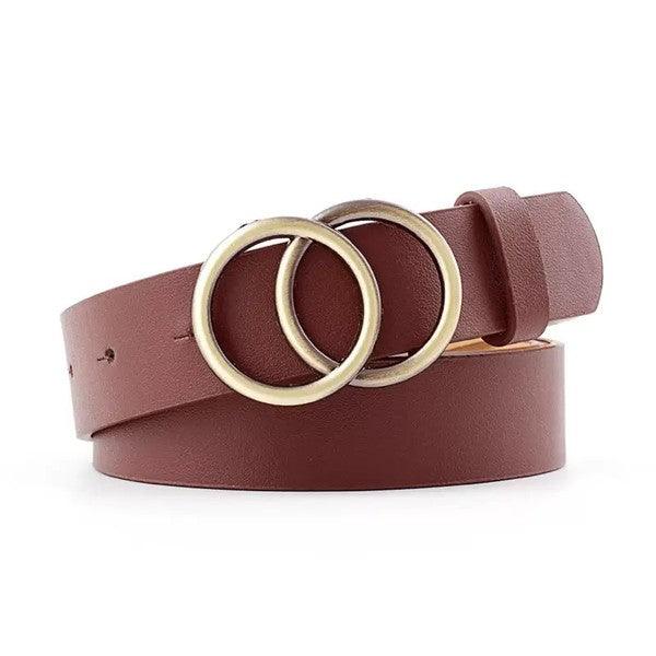 Vegan Leather Double O-Ring Belt - Studio 653