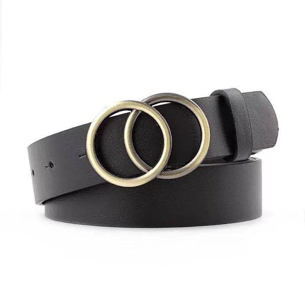 Vegan Leather Double O-Ring Belt - Studio 653