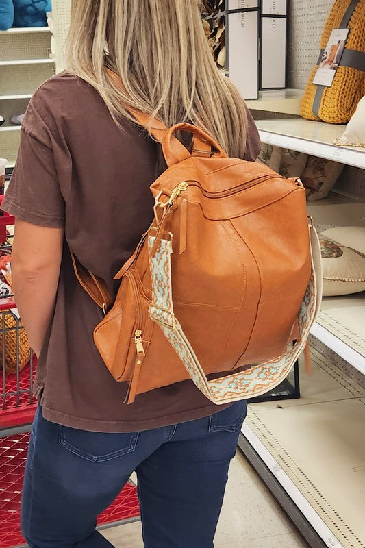 Dani & Em Charis Convertible Vegan Leather Double Strap Backpack