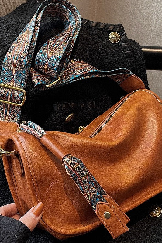 Dani & Em Aspen Vegan Leather Ornate Strap Handbag Crossbody
