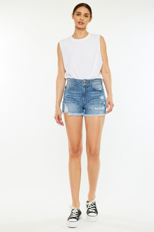 Kan Can High Rise Mom Shorts