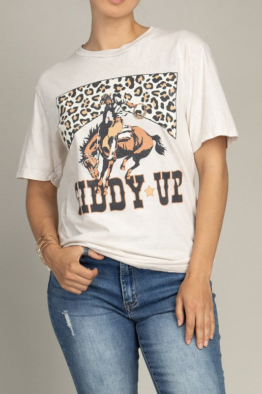Lotus Fashion Collection Giddy Up Graphic Top