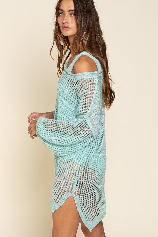 Oversized Fit See-through Pullover Sweater - Studio 653