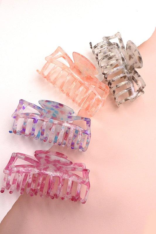 Marbleized Colorful Print Hair Claw Clip - Studio 653