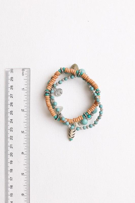 Turquoise Mixed Bead Stackable Bracelet - Studio 653