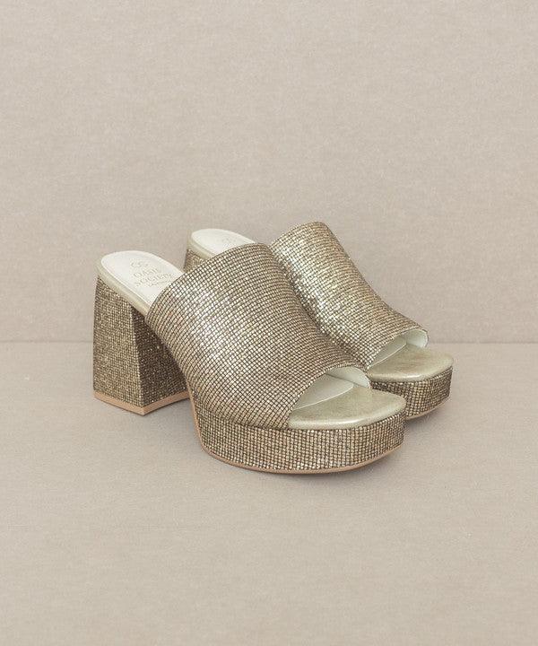 Crystal-Sparkling Platform Slide - Studio 653