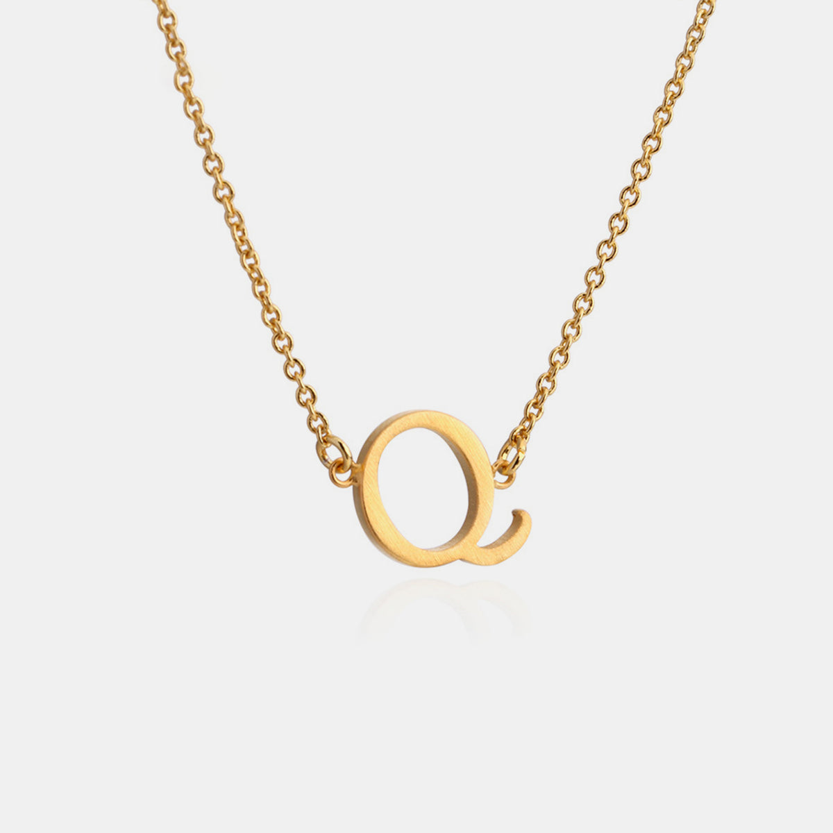Q-V Copper Letter Pendant Necklace