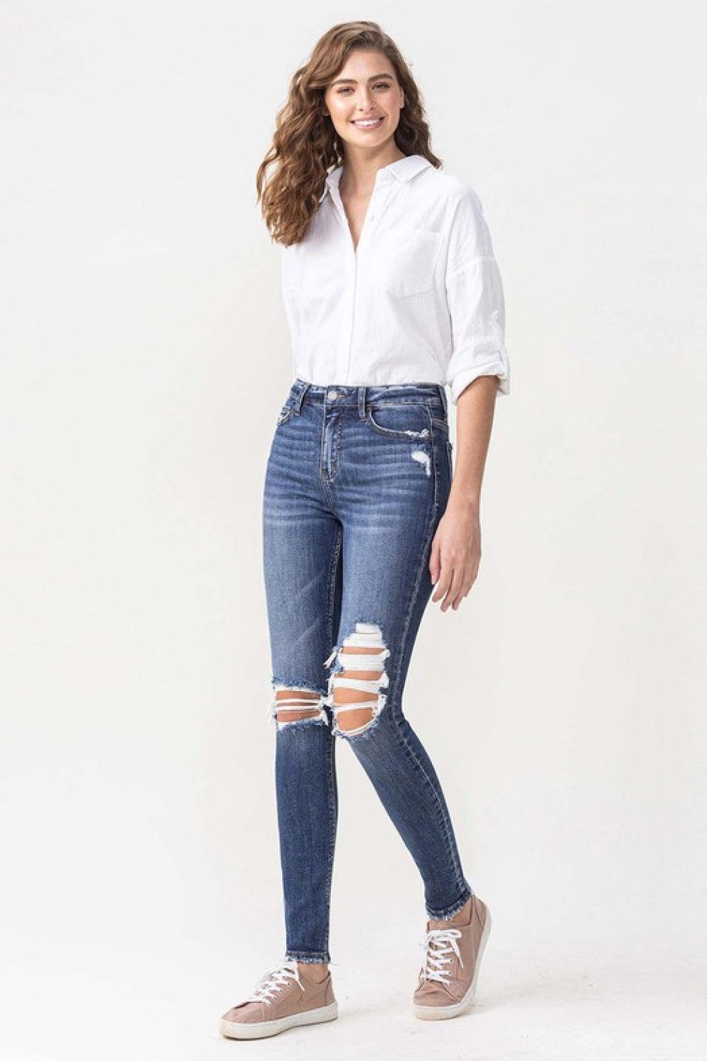 Hayden Distressed High-Rise Skinny Jeans - Studio 653